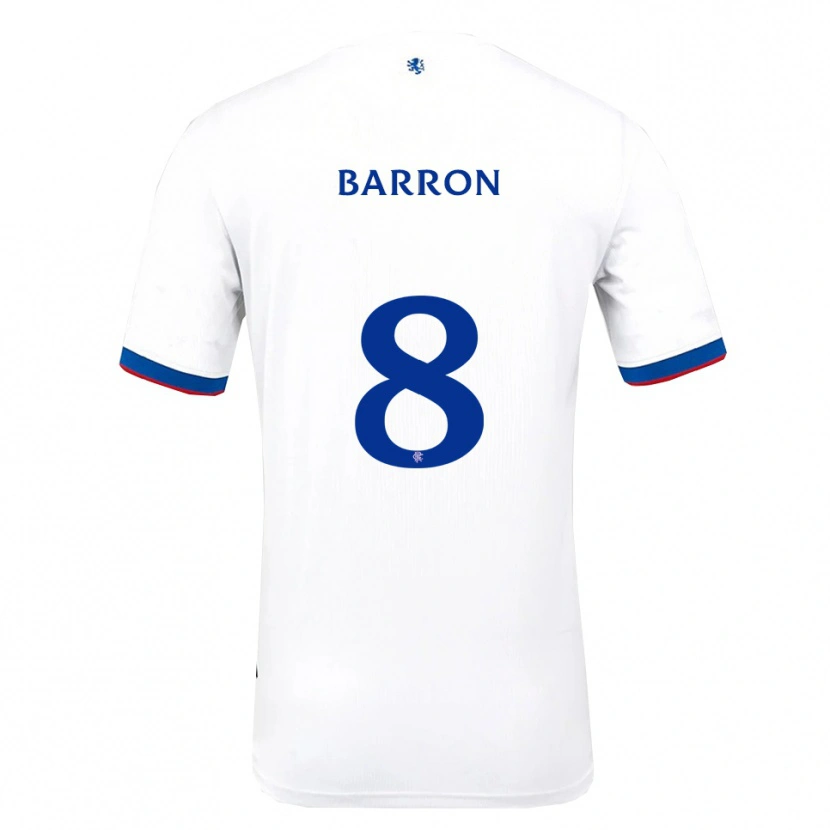 Danxen Kvinnor Connor Barron #8 Vit Röd Blå Bortatröja Matchtröjor 2025/26 Tröjor T-Tröja