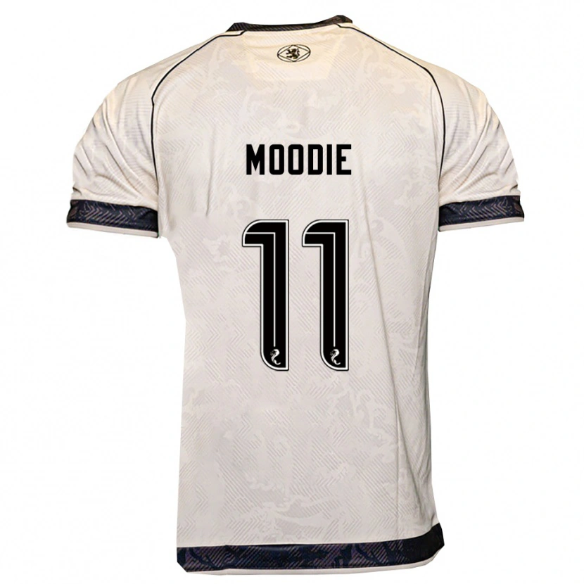 Danxen Kvinnor Alix Moodie #11 Vit Svart Bortatröja Matchtröjor 2025/26 Tröjor T-Tröja