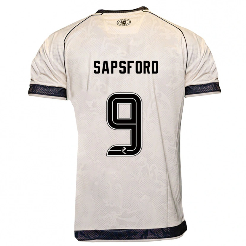 Danxen Kvinnor Zachary Sapsford #9 Vit Svart Bortatröja Matchtröjor 2025/26 Tröjor T-Tröja