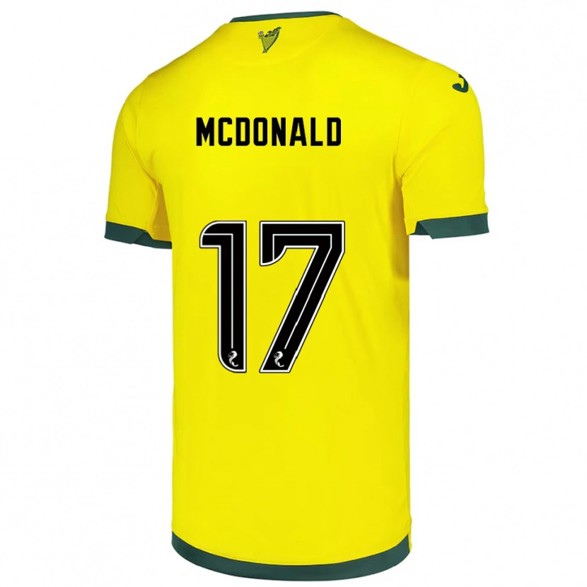 Danxen Kvinnor Josh Mcdonald #17 Gul Grön Bortatröja Matchtröjor 2025/26 Tröjor T-Tröja
