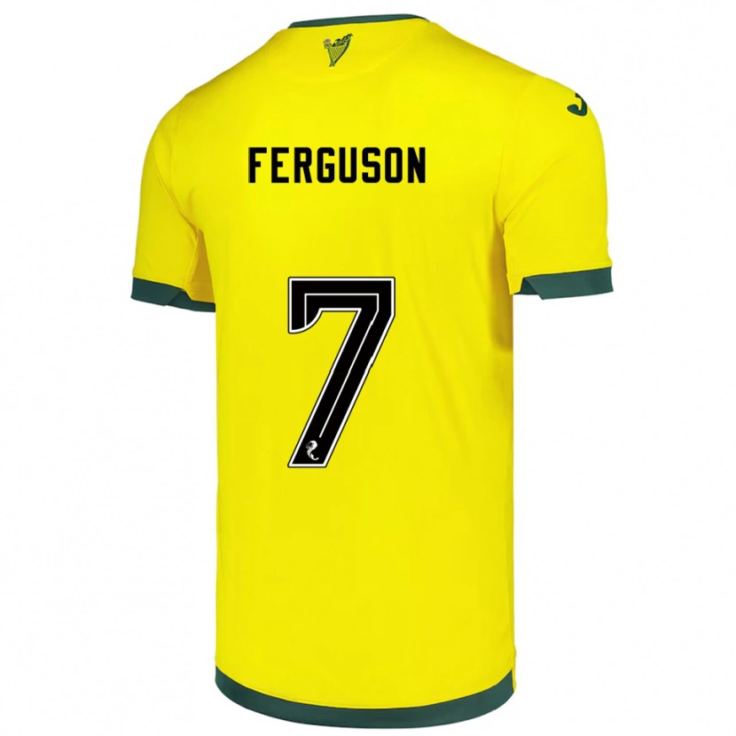 Danxen Kvinnor Abbie Ferguson #7 Gul Grön Bortatröja Matchtröjor 2025/26 Tröjor T-Tröja