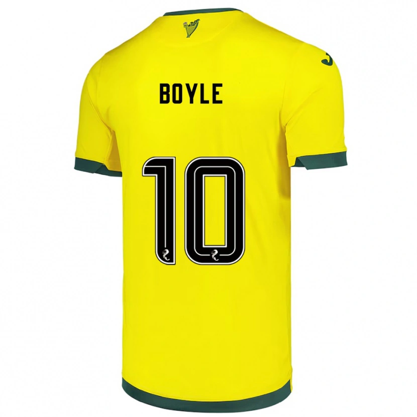 Danxen Kvinnor Martin Boyle #10 Gul Grön Bortatröja Matchtröjor 2025/26 Tröjor T-Tröja