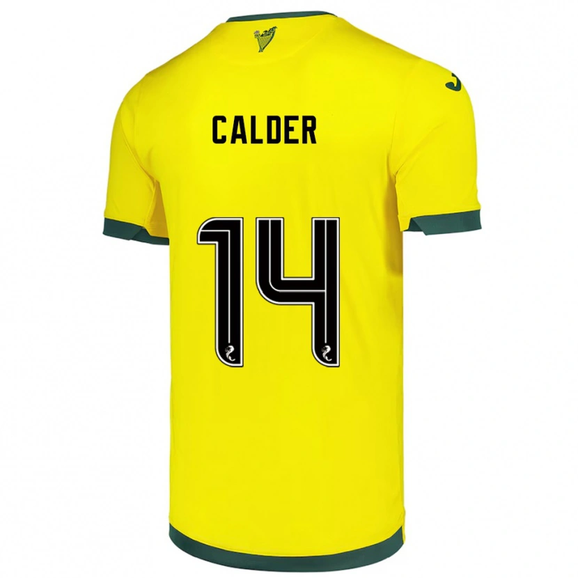 Danxen Kvinnor Owen Calder #14 Gul Grön Bortatröja Matchtröjor 2025/26 Tröjor T-Tröja