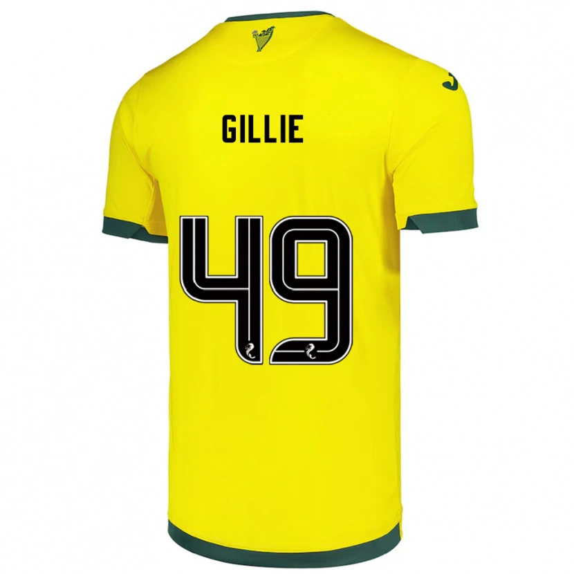 Danxen Kvinnor Lewis Gillie #49 Gul Grön Bortatröja Matchtröjor 2025/26 Tröjor T-Tröja