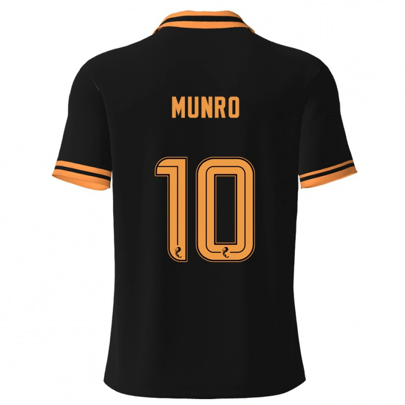 Danxen Kvinnor Vhairi Munro #10 Svart Gul Bortatröja Matchtröjor 2025/26 Tröjor T-Tröja