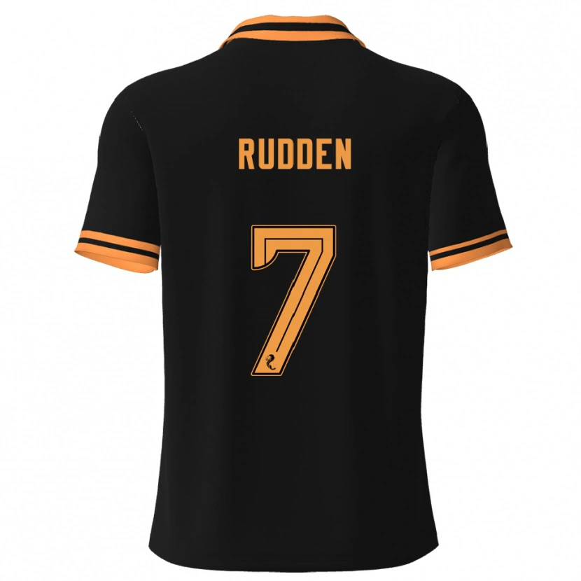Danxen Kvinnor Zak Rudden #7 Svart Gul Bortatröja Matchtröjor 2025/26 Tröjor T-Tröja