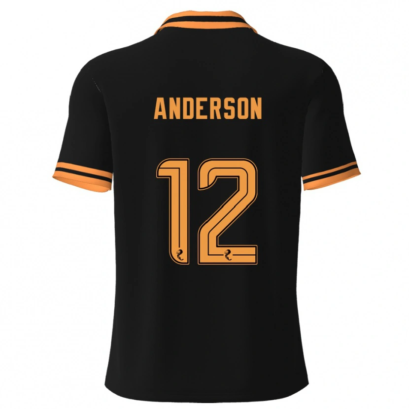 Danxen Kvinnor Rhys Anderson #12 Svart Gul Bortatröja Matchtröjor 2025/26 Tröjor T-Tröja
