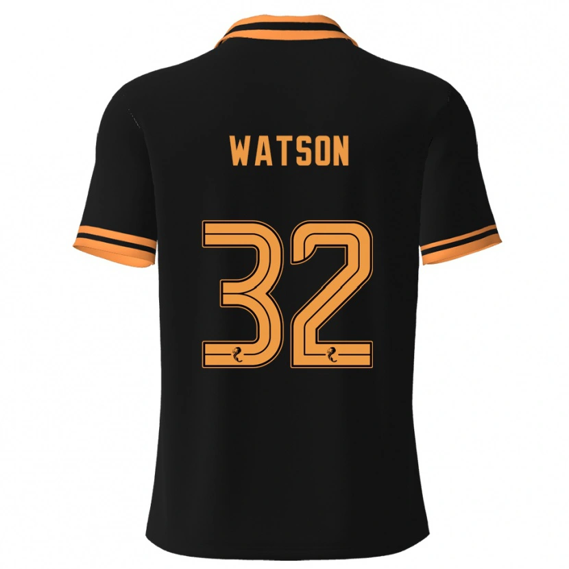 Danxen Kvinnor Ashley Watson #32 Svart Gul Bortatröja Matchtröjor 2025/26 Tröjor T-Tröja