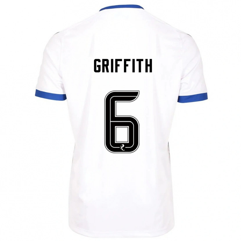 Danxen Kvinnor Víctor Griffith #6 Vit Blå Bortatröja Matchtröjor 2025/26 Tröjor T-Tröja