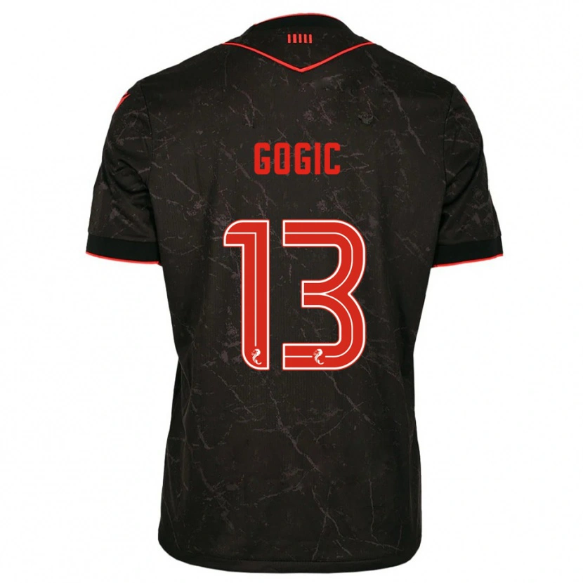 Danxen Kvinnor Alex Gogic #13 Svart Röd Bortatröja Matchtröjor 2025/26 Tröjor T-Tröja