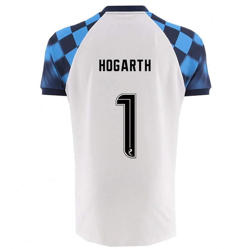 Danxen Kvinnor Nicky Hogarth #1 Vit Himmelsblå Bortatröja Matchtröjor 2025/26 Tröjor T-Tröja