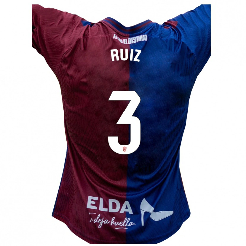 Danxen Barn David Ruiz #3 Blå Röd Hemmatröja Matchtröjor 2025/26 Tröjor T-Tröja