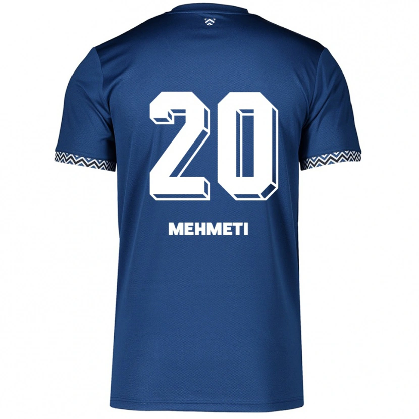 Danxen Barn Enis Mehmeti #20 Marinblå Vit Hemmatröja Matchtröjor 2025/26 Tröjor T-Tröja