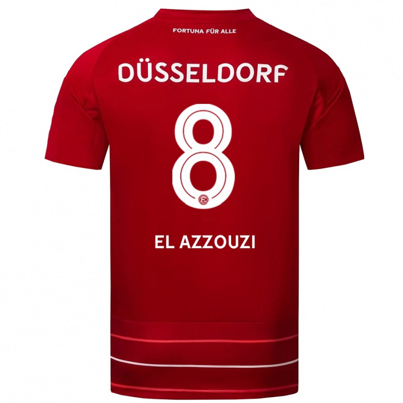 Danxen Barn Anouar El Azzouzi #8 Röd Vit Hemmatröja Matchtröjor 2025/26 Tröjor T-Tröja