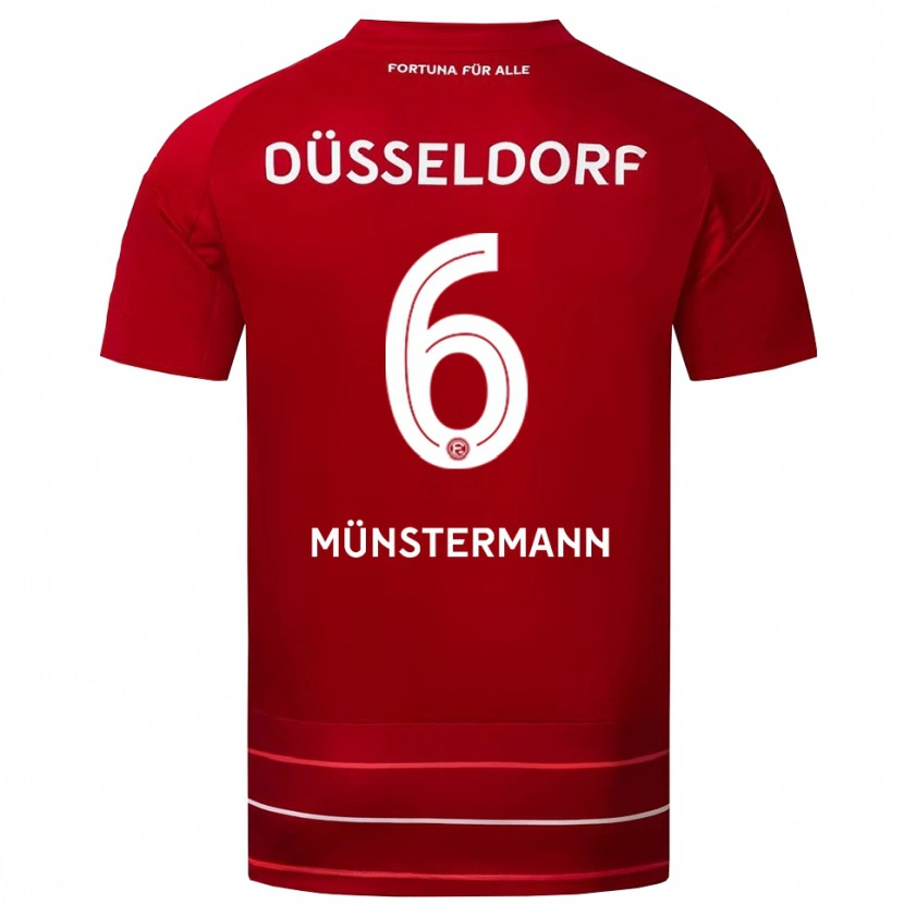 Danxen Barn Paul Münstermann #6 Röd Vit Hemmatröja Matchtröjor 2025/26 Tröjor T-Tröja