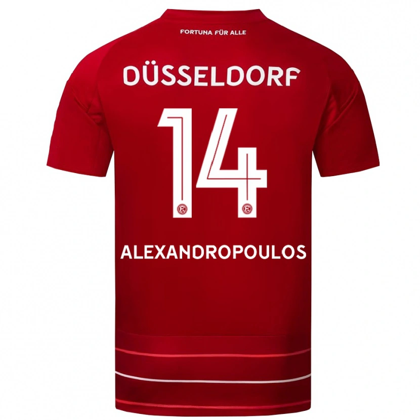 Danxen Barn Sotiris Alexandropoulos #14 Röd Vit Hemmatröja Matchtröjor 2025/26 Tröjor T-Tröja