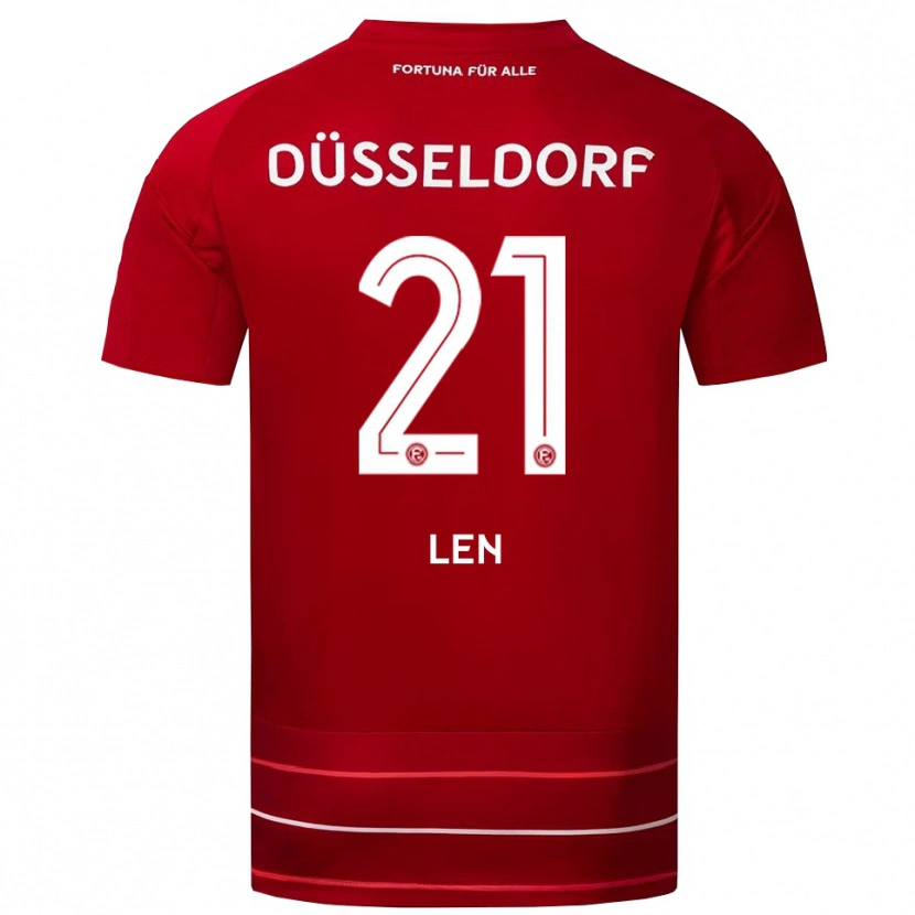 Danxen Barn Maksym Len #21 Röd Vit Hemmatröja Matchtröjor 2025/26 Tröjor T-Tröja