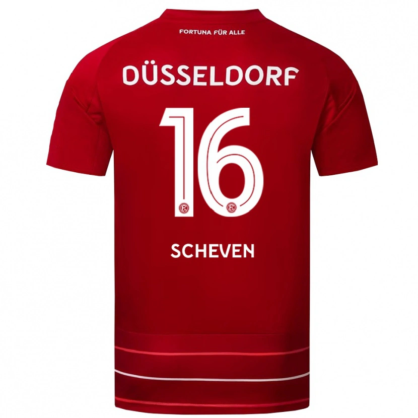 Danxen Barn Josua Scheven #16 Röd Vit Hemmatröja Matchtröjor 2025/26 Tröjor T-Tröja
