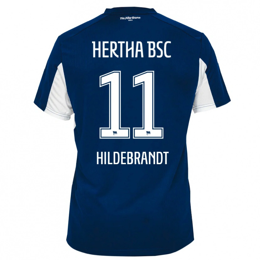 Danxen Barn Niklas Hildebrandt #11 Vit Blå Hemmatröja Matchtröjor 2025/26 Tröjor T-Tröja