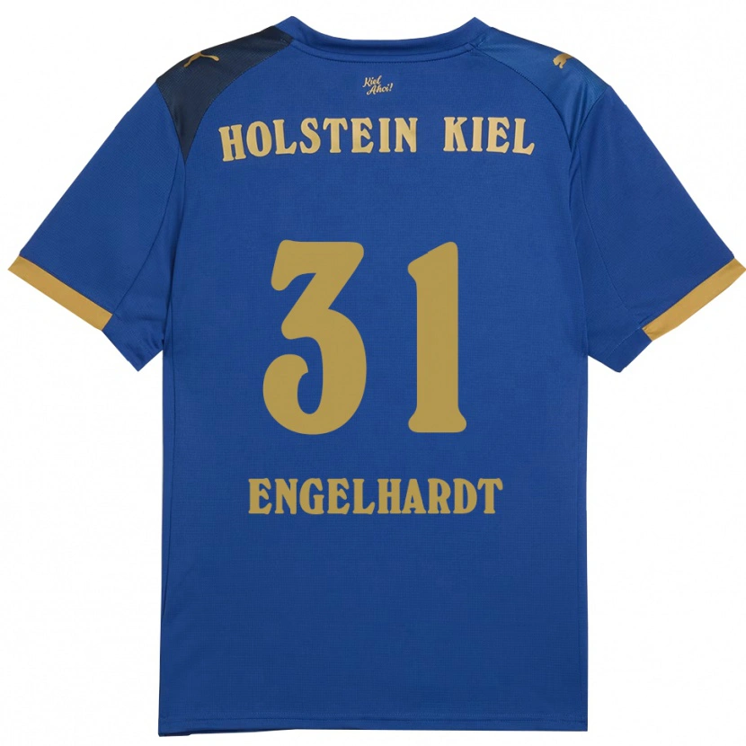 Danxen Barn Marcel Engelhardt #31 Blå Guld Hemmatröja Matchtröjor 2025/26 Tröjor T-Tröja