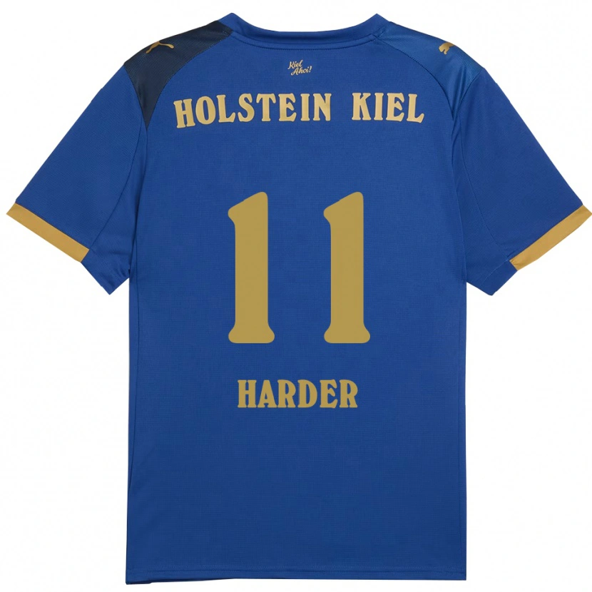 Danxen Barn Paula Harder #11 Blå Guld Hemmatröja Matchtröjor 2025/26 Tröjor T-Tröja