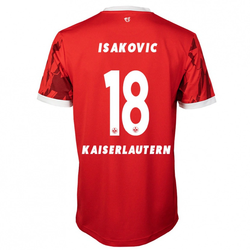 Danxen Barn Ensar Isakovic #18 Röd Vit Hemmatröja Matchtröjor 2025/26 Tröjor T-Tröja