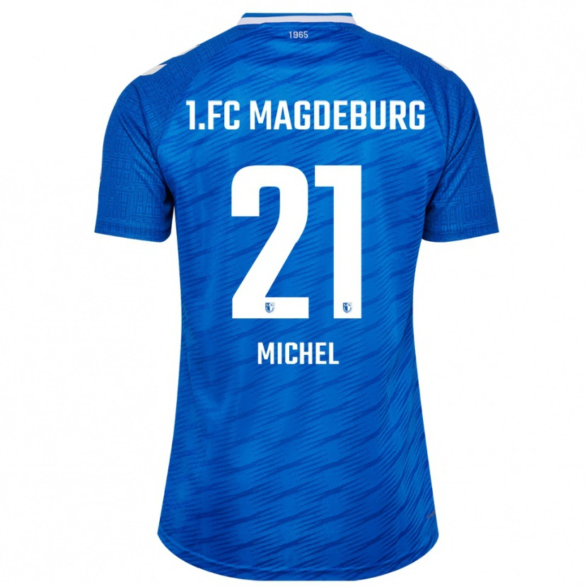 Danxen Barn Falko Michel #21 Blå Vit Hemmatröja Matchtröjor 2025/26 Tröjor T-Tröja