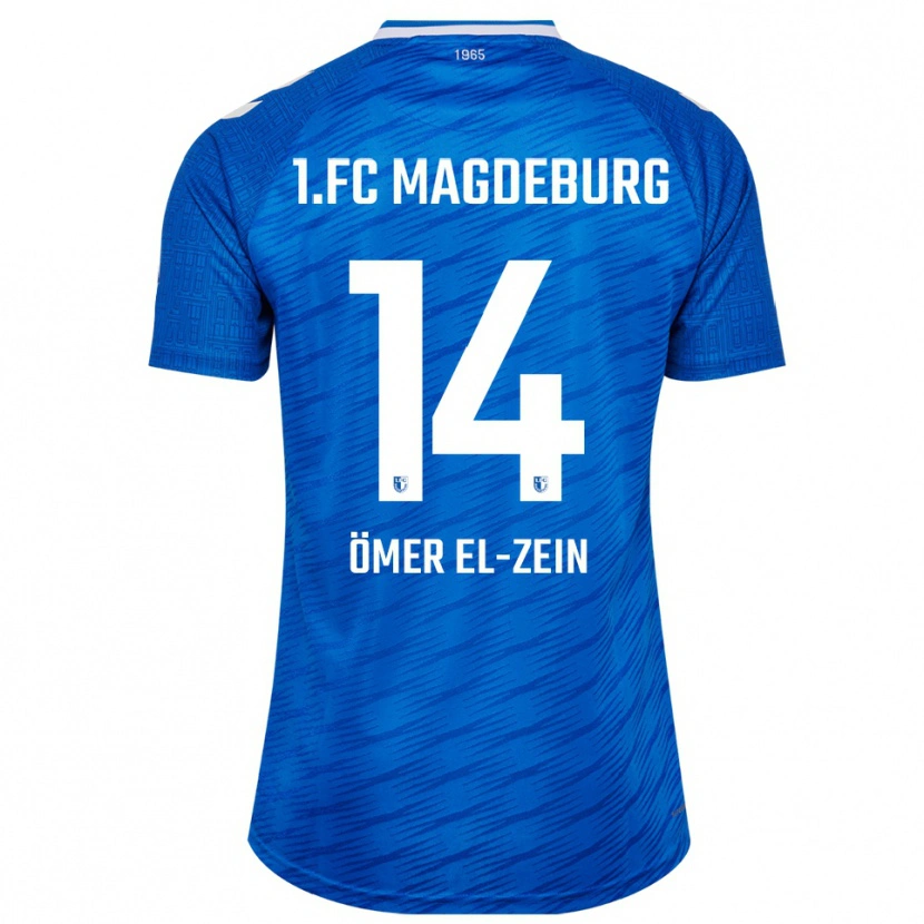 Danxen Barn Abu-Bekir Ömer El-Zein #14 Blå Vit Hemmatröja Matchtröjor 2025/26 Tröjor T-Tröja