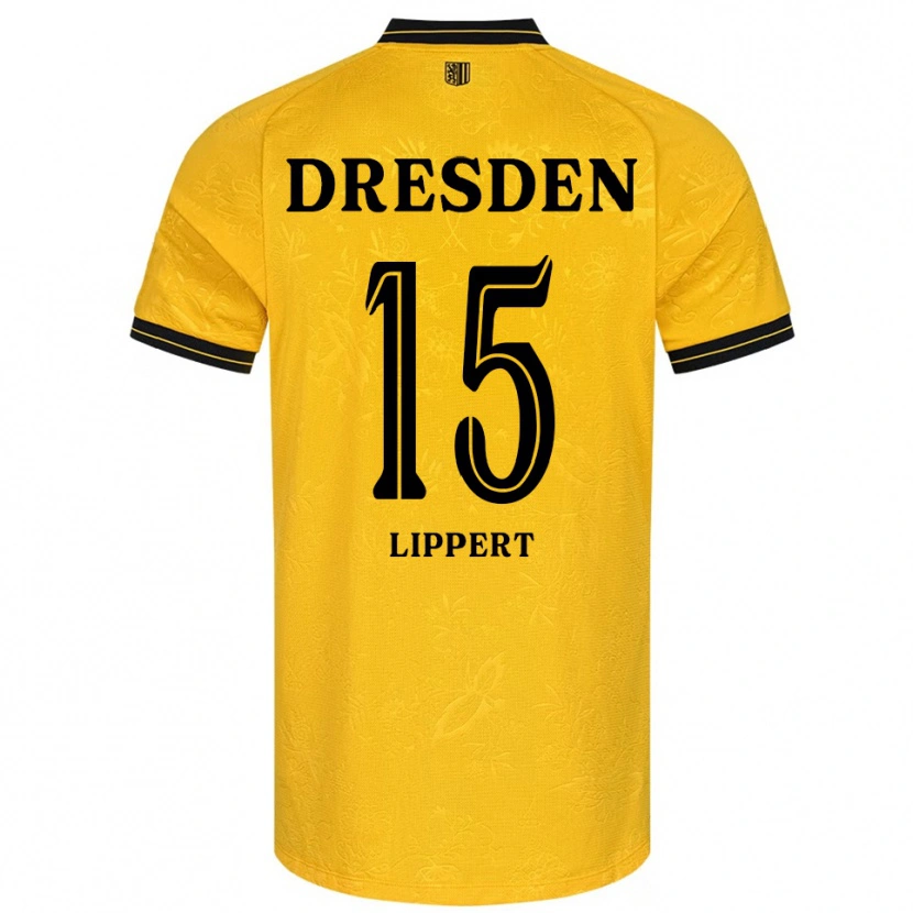 Danxen Barn Marlon Lippert #15 Gul Svart Hemmatröja Matchtröjor 2025/26 Tröjor T-Tröja