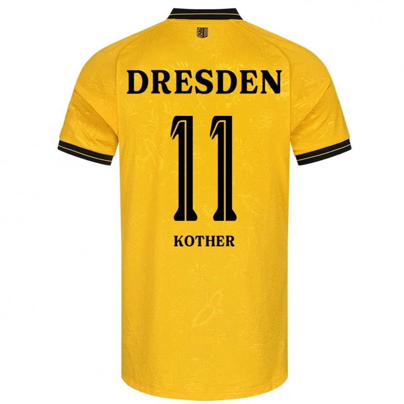 Danxen Barn Dominik Kother #11 Gul Svart Hemmatröja Matchtröjor 2025/26 Tröjor T-Tröja