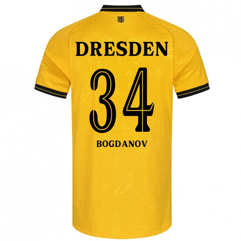 Danxen Barn Dmytro Bogdanov #34 Gul Svart Hemmatröja Matchtröjor 2025/26 Tröjor T-Tröja