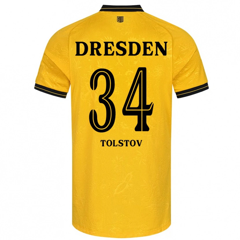 Danxen Barn Maik Tolstov #34 Gul Svart Hemmatröja Matchtröjor 2025/26 Tröjor T-Tröja
