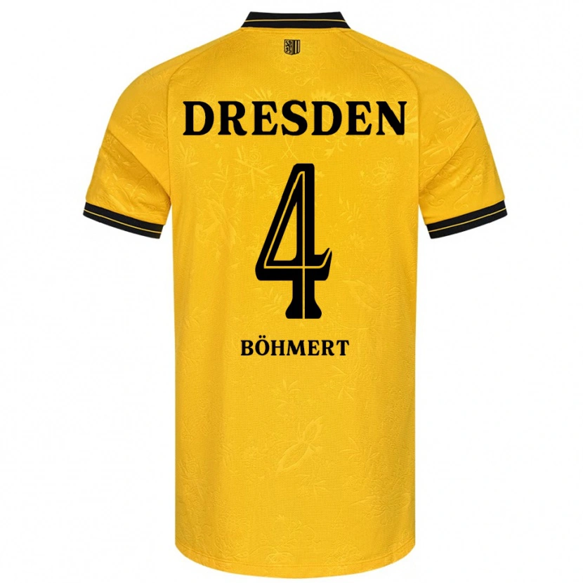 Danxen Barn Jonas Böhmert #4 Gul Svart Hemmatröja Matchtröjor 2025/26 Tröjor T-Tröja