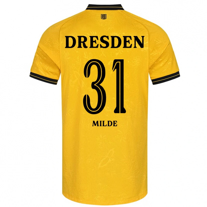 Danxen Barn Paul Milde #31 Gul Svart Hemmatröja Matchtröjor 2025/26 Tröjor T-Tröja