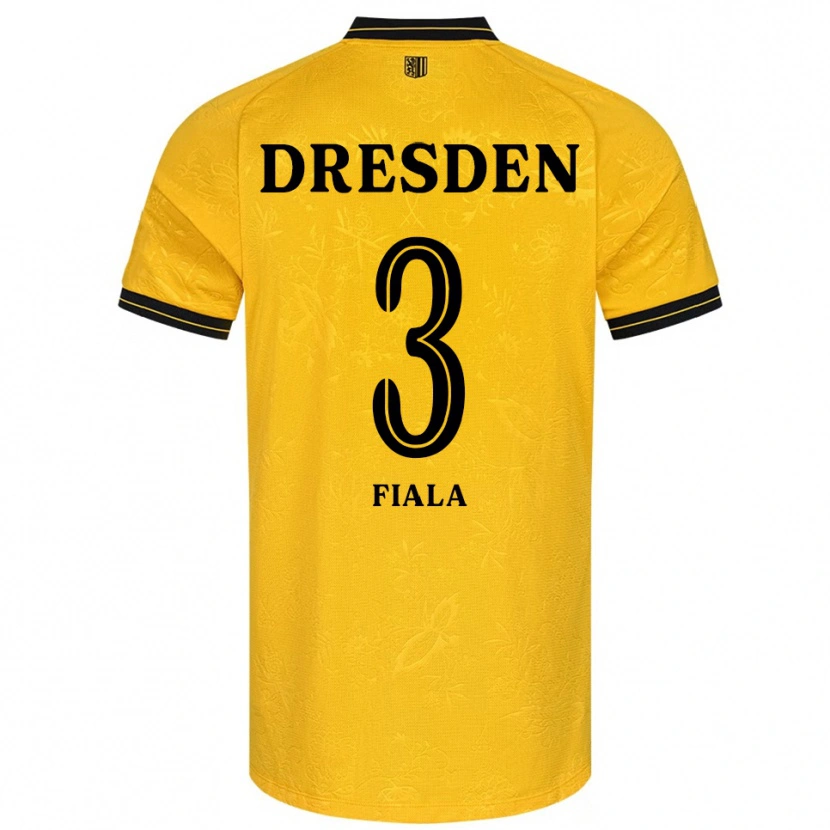 Danxen Barn Matej Fiala #3 Gul Svart Hemmatröja Matchtröjor 2025/26 Tröjor T-Tröja