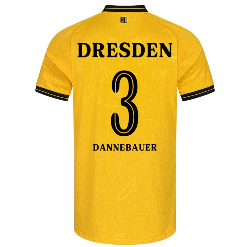 Danxen Barn Elias Dannebauer #3 Gul Svart Hemmatröja Matchtröjor 2025/26 Tröjor T-Tröja