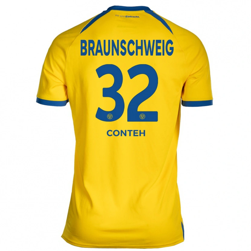 Danxen Barn Christian Conteh #32 Gul Blå Hemmatröja Matchtröjor 2025/26 Tröjor T-Tröja