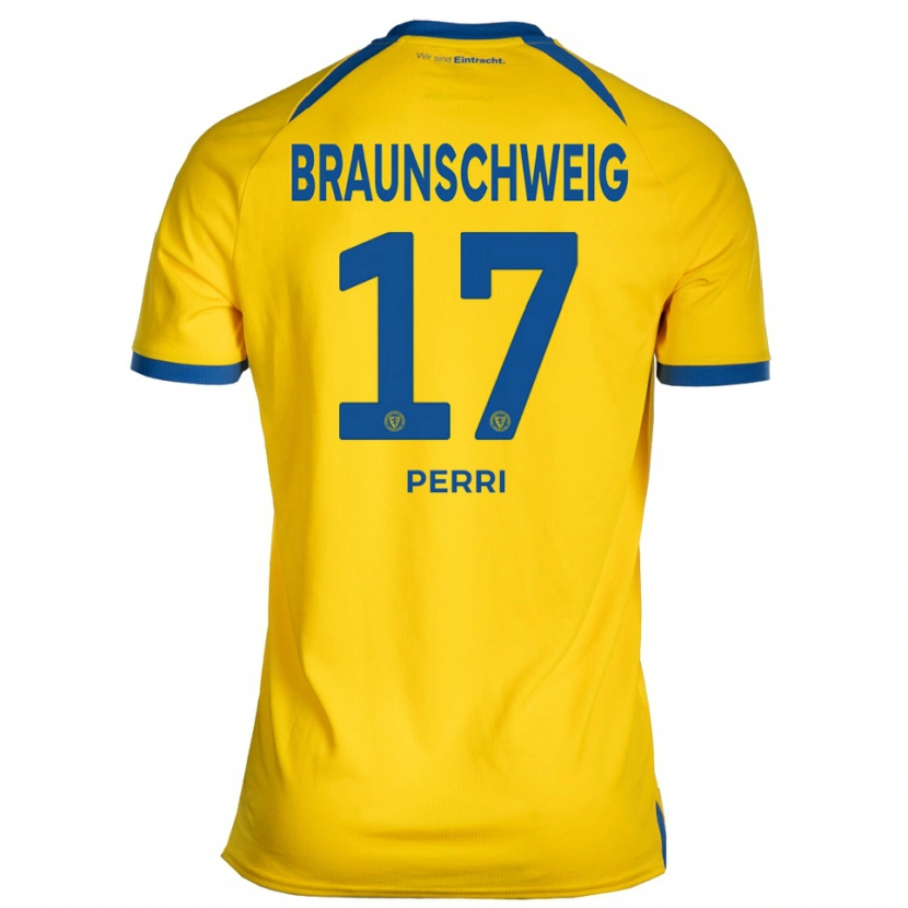 Danxen Barn Luca Perri #17 Gul Blå Hemmatröja Matchtröjor 2025/26 Tröjor T-Tröja