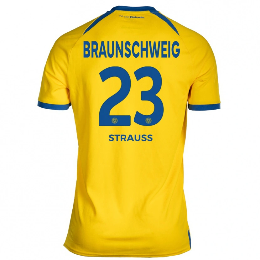 Danxen Barn Jan Strauß #23 Gul Blå Hemmatröja Matchtröjor 2025/26 Tröjor T-Tröja