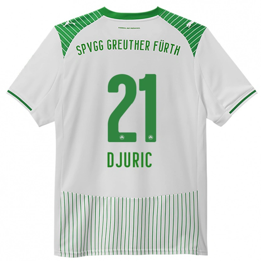 Danxen Barn Andrej Djuric #21 Vit Grön Hemmatröja Matchtröjor 2025/26 Tröjor T-Tröja
