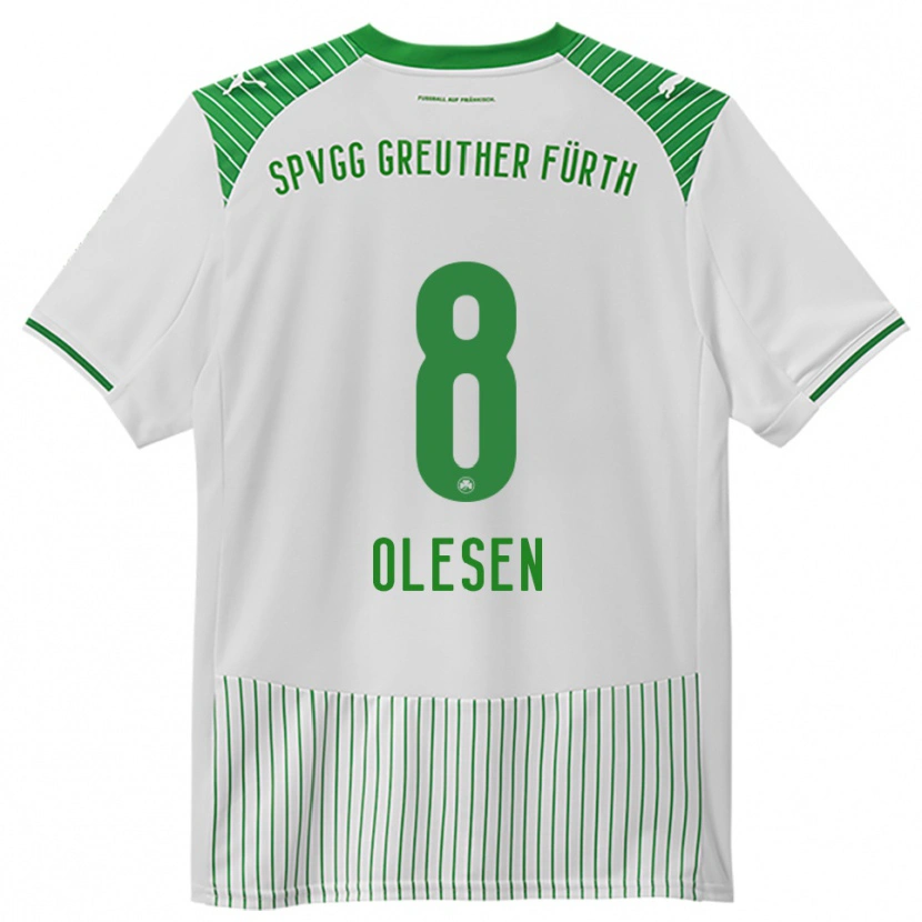 Danxen Barn Mathias Olesen #8 Vit Grön Hemmatröja Matchtröjor 2025/26 Tröjor T-Tröja
