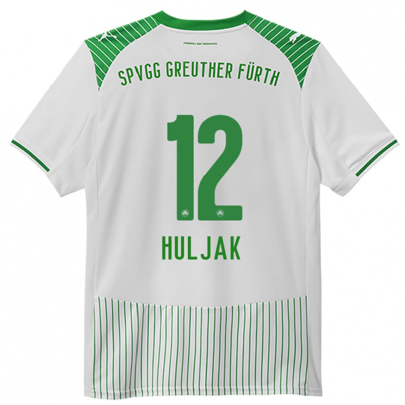 Danxen Barn Dominik Huljak #12 Vit Grön Hemmatröja Matchtröjor 2025/26 Tröjor T-Tröja