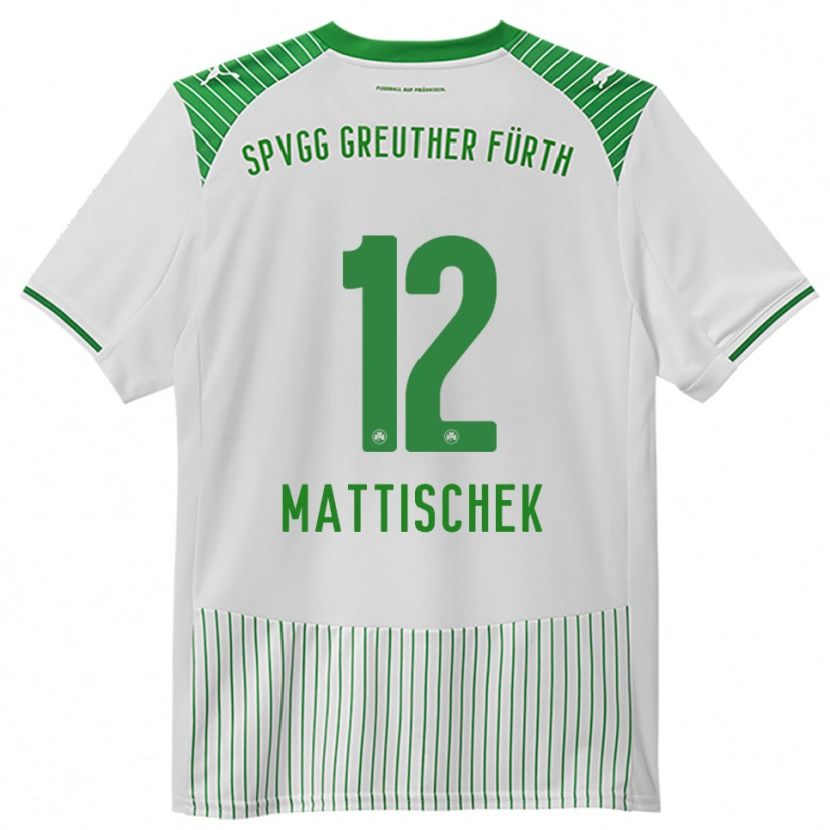 Danxen Barn Jakob Mattischek #12 Vit Grön Hemmatröja Matchtröjor 2025/26 Tröjor T-Tröja