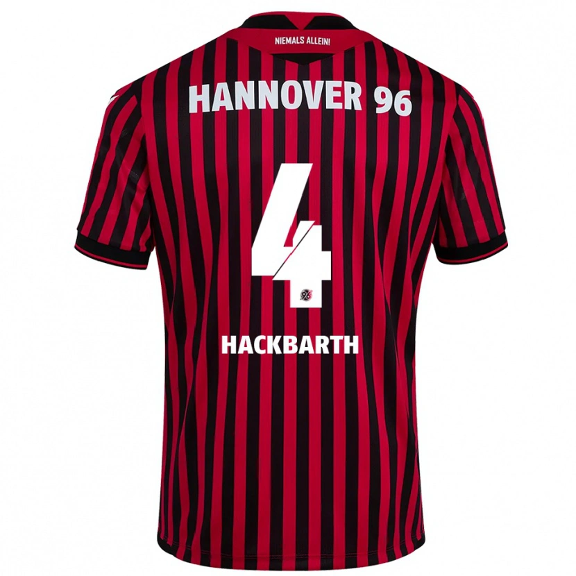 Danxen Barn Celina Hackbarth #4 Röd Svart Hemmatröja Matchtröjor 2025/26 Tröjor T-Tröja