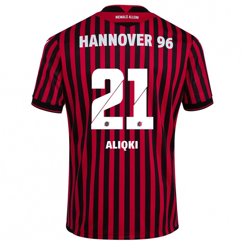 Danxen Barn Florent Aliqki #21 Röd Svart Hemmatröja Matchtröjor 2025/26 Tröjor T-Tröja