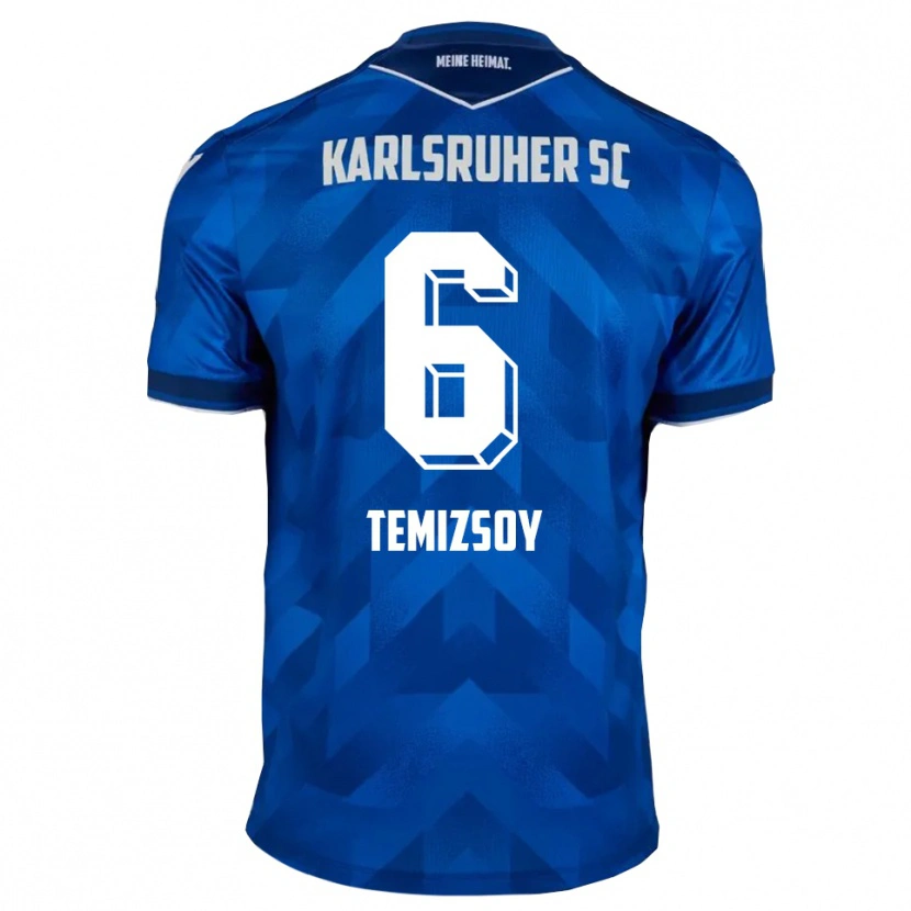 Danxen Barn Malik Temizsoy #6 Blå Vit Hemmatröja Matchtröjor 2025/26 Tröjor T-Tröja