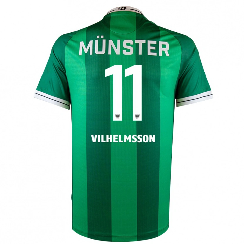 Danxen Barn Oscar Vilhelmsson #11 Grön Vit Hemmatröja Matchtröjor 2025/26 Tröjor T-Tröja