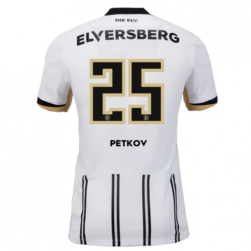 Danxen Barn Lukas Petkov #25 Vit Svart Hemmatröja Matchtröjor 2025/26 Tröjor T-Tröja