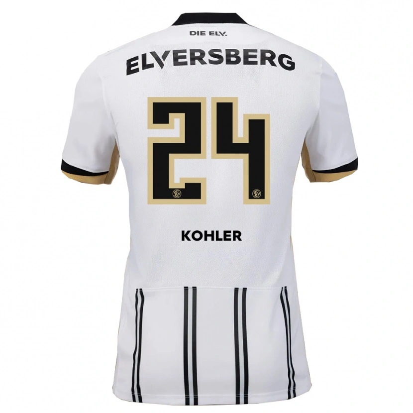 Danxen Barn Lukas Kohler #24 Vit Svart Hemmatröja Matchtröjor 2025/26 Tröjor T-Tröja
