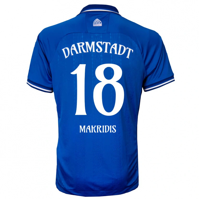 Danxen Barn Georgios Makridis #18 Blå Vit Hemmatröja Matchtröjor 2025/26 Tröjor T-Tröja